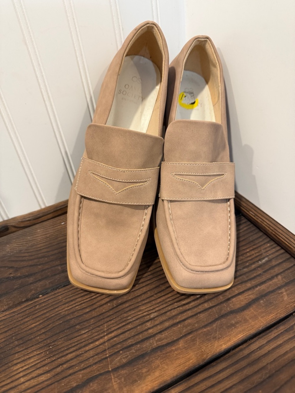New Oasis Society Soft Tan Penny Loafers - Picture 3 of 8